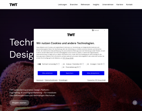 Website-Vorschau von TWT - Full-Service Internet-Agentur