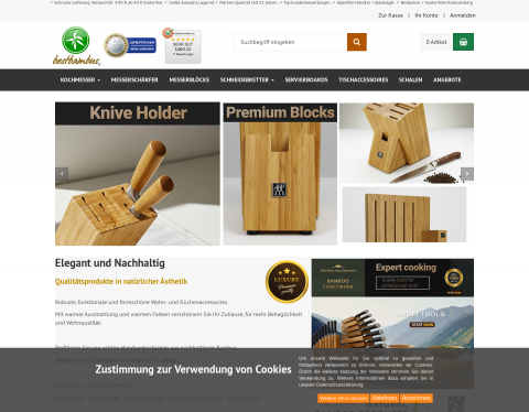 Website-Vorschau von Bambus Kochwaren
