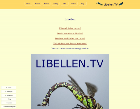Website-Vorschau von Libellen sicher online bestimmen