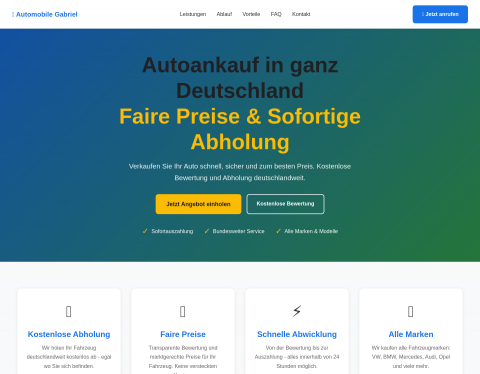 Website-Vorschau von Autoankauf Gabriel Pkw Ankauf