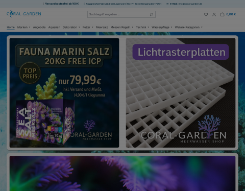 Website-Vorschau von Coral-Garden Meerwasseraquaristik