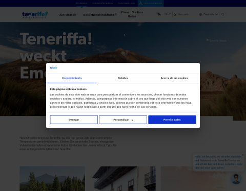 Website-Vorschau von Teneriffa