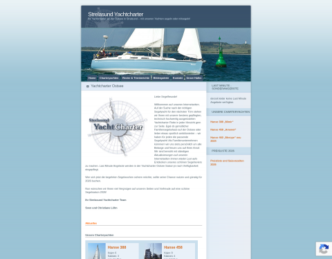 Website-Vorschau von Yachtcharter Ostsee