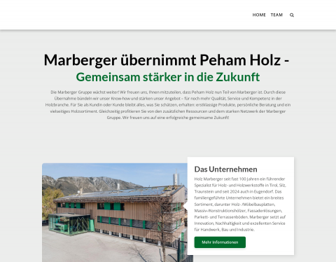 Website-Vorschau von Peham Holz - Ihr Holzfachmarkt