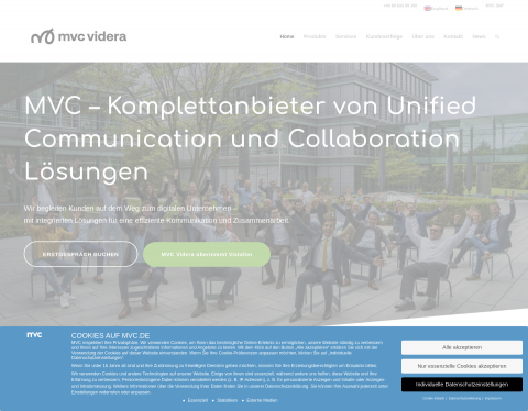 Website-Vorschau von Videokonferenz - MVC