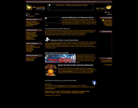 Website-Vorschau von Ideen für die Halloweenparty