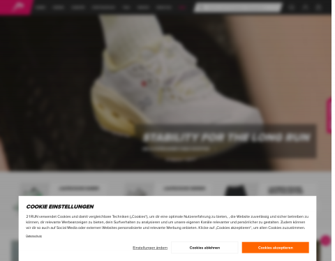 Website-Vorschau von 21run.com - Laufschuhe und Zubehör