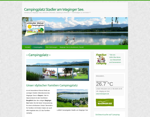 Website-Vorschau von Campingplatz Stadler, direkt am Waginger See