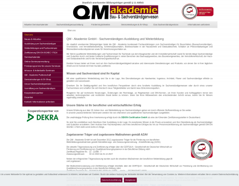 Website-Vorschau von QM - Akademie GmbH - Sachverständigen-Ausbildung u