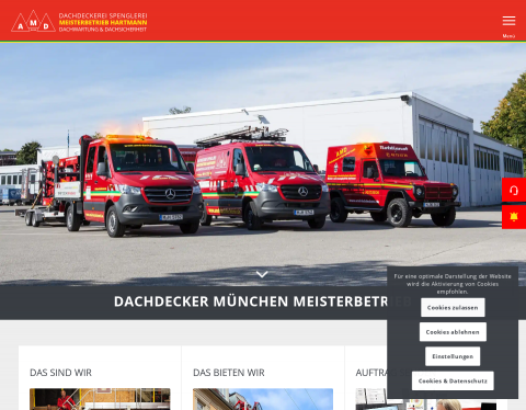 Website-Vorschau von A.M.D. GmbH Dachdeckerei,- Spengler