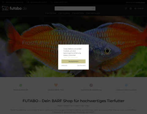 Website-Vorschau von Futabo - Tiernahrung im Abo