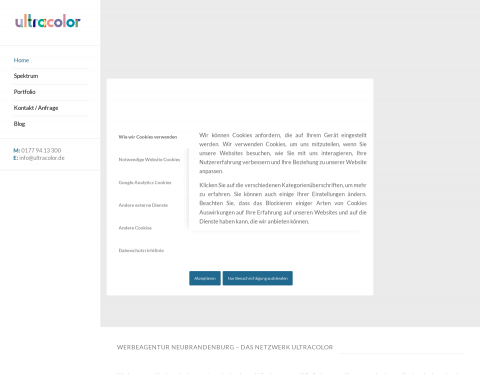 Website-Vorschau von Werbeagentur ultracolor Berlin- Webdesign