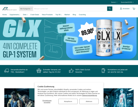 Website-Vorschau von Bodybuidling Supplements