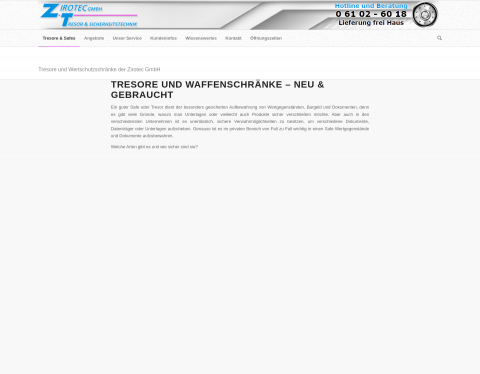 Website-Vorschau von Waffenschränke , Tresore aller Art