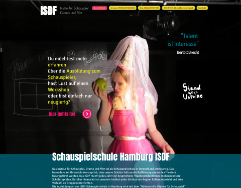 Website-Vorschau von ISDF - Schauspielschule Hamburg