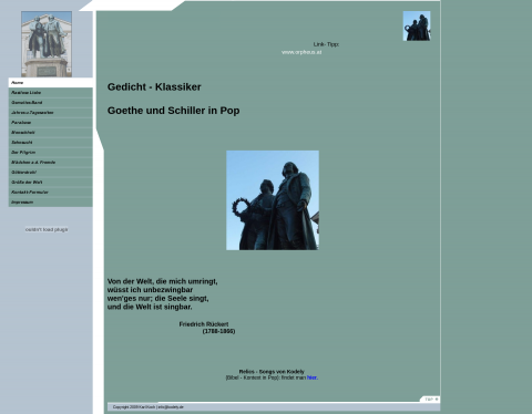 Website-Vorschau von Goethe und Schiller in Pop