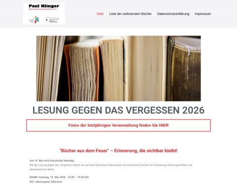 Website-Vorschau von Bücherlesung, die Plattform für Künstler