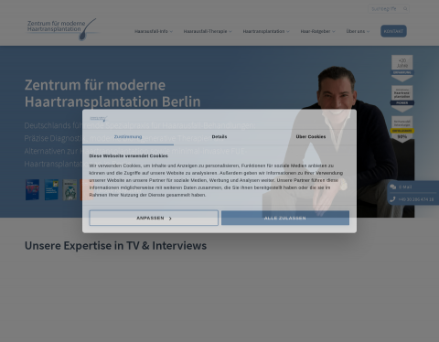 Website-Vorschau von Haartransplantation