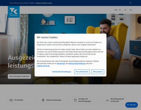 Website-Vorschau von Techniker Krankenkassen
