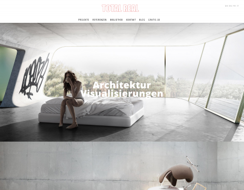 Website-Vorschau von Architekturvisualisierungen TOTAL