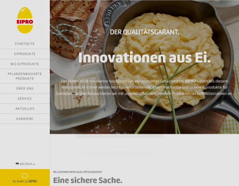 Website-Vorschau von Wiesenhof Qualitäts-Eiprodukte