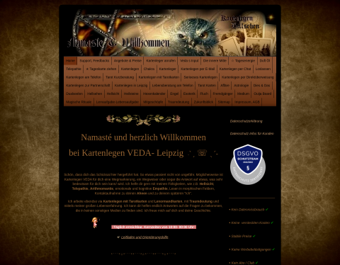 Website-Vorschau von Vedas Kartenlegen Homepage
