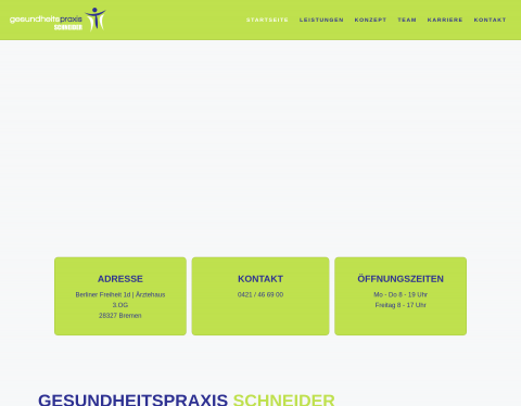 Website-Vorschau von Gesundheitspraxis Schneider
