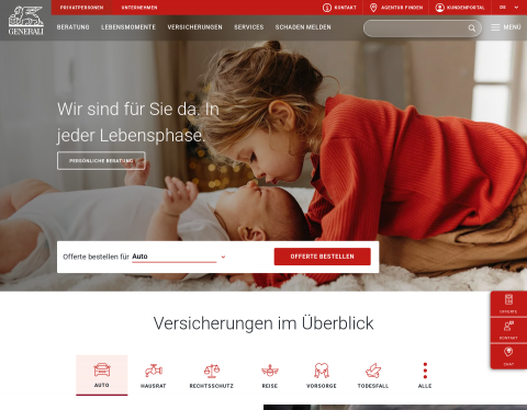 Website-Vorschau von Versicherung Vergleich bei GENERALI