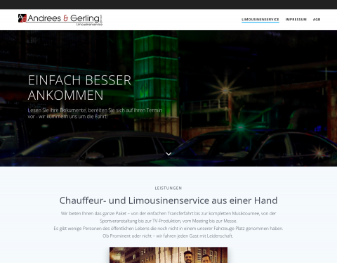Website-Vorschau von Limousinenservice Andrees & Gerling