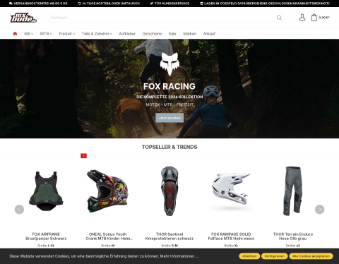 Website-Vorschau von Enduro-Motocross Ersatzteile erwerben