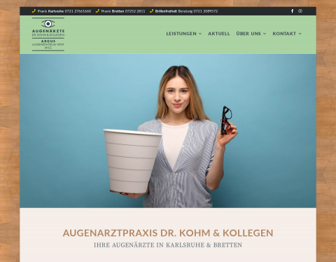 Website-Vorschau von Augenarzt Dr. Kohm - Karlsruhe