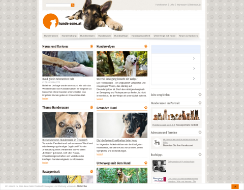 Website-Vorschau von hunde-zone Online Hunde-Ratgeber