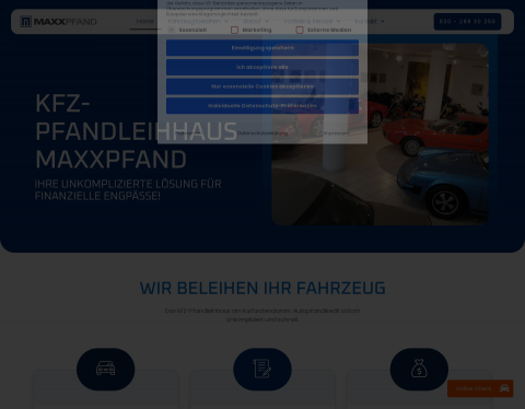 Website-Vorschau von KFZ Pfandleihhaus  - MAXXPfand