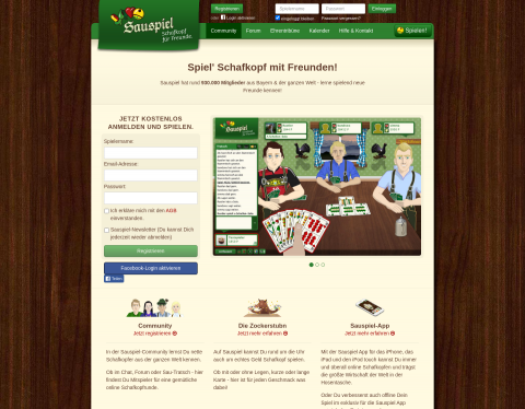 Website-Vorschau von Sauspiel