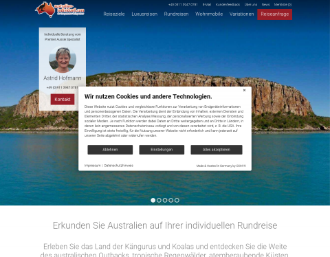 Website-Vorschau von Australien Individuell