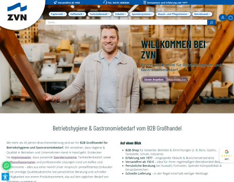 Website-Vorschau von ZVN Zellstoff-Vertrieb Nord GmbH