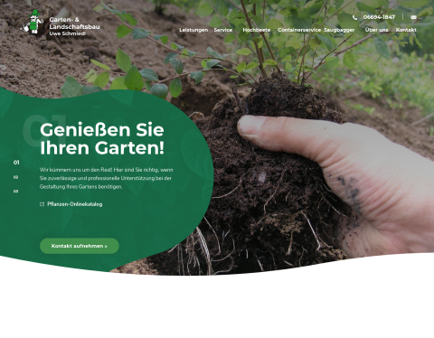 Website-Vorschau von Garten und Landschaftsbau Schmiedl