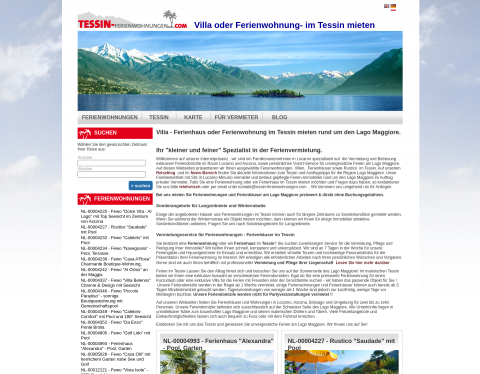 Website-Vorschau von Ferienwohnungen im Tessin