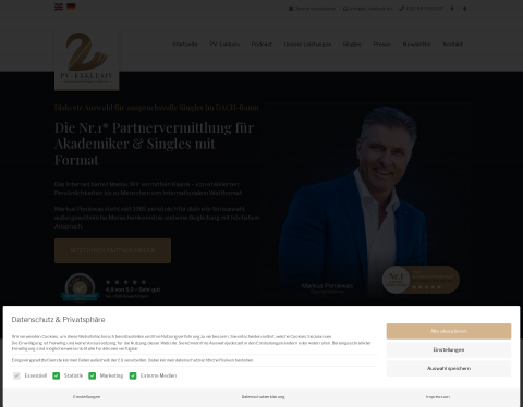 Website-Vorschau von PV Exklusive Partnervermittlung
