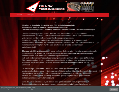 Website-Vorschau von LWL u. EDV LEt Verkabelungstechnik
