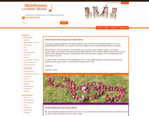 Website-Vorschau von Musiknoten Johanna Lindner und Sohn