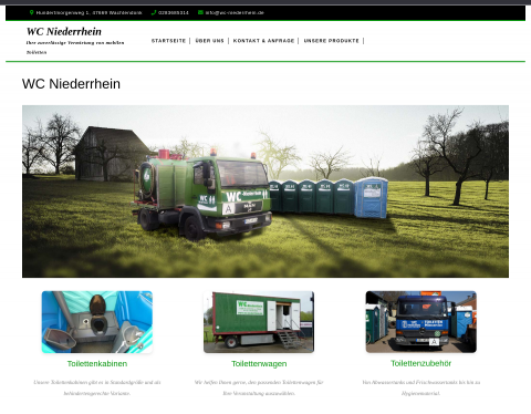 Website-Vorschau von mobile Toiletten von WC Niederrhein