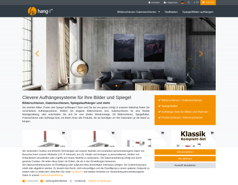 Website-Vorschau von Hang-it Bilderschienen