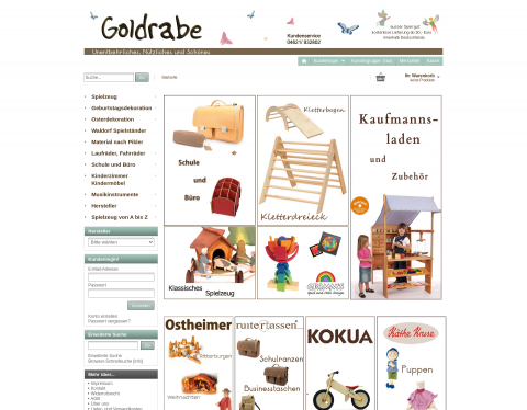 Website-Vorschau von Holzspielzeug