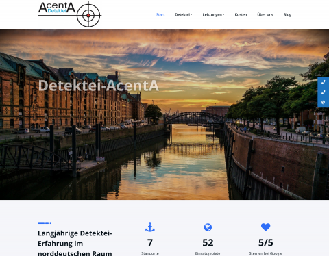 Website-Vorschau von AcentA Detektei aus Bleckede