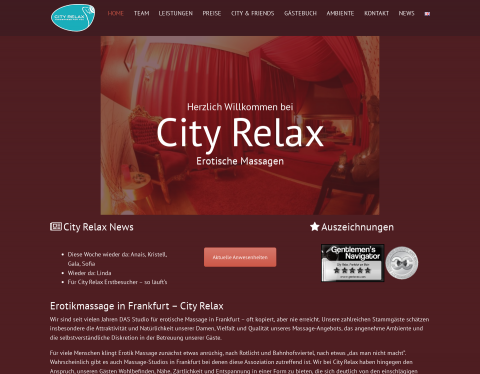 Website-Vorschau von City Relax erotische Massagen
