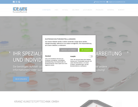 Website-Vorschau von Kranz Kunststofftechnik