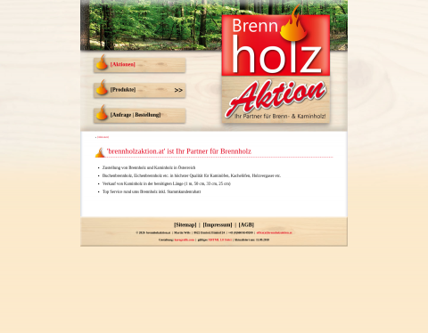 Website-Vorschau von Brennholz Aktionen