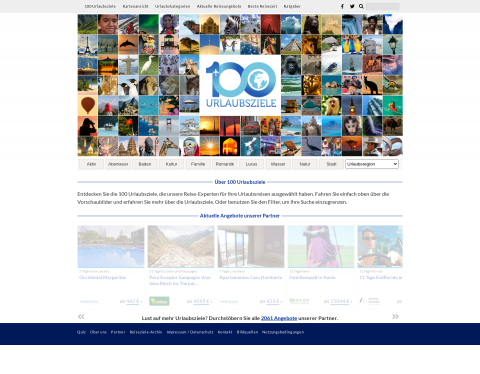 Website-Vorschau von 100 Urlaubsziele