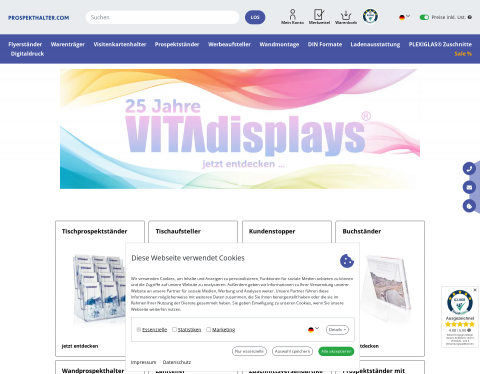 Website-Vorschau von VITAdisplays - Werbeaufsteller